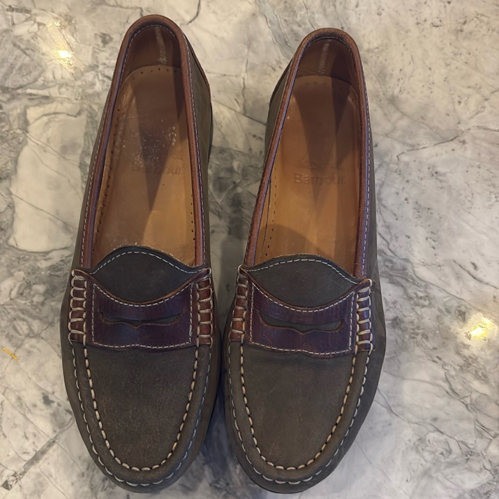 Women’s Barbour leather and suede loafer, UK 5.5